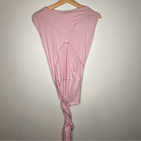 NEW BCBG tie back wrap bodysuit ribbed Lilac bodysuit XL - Picture 3 of 7